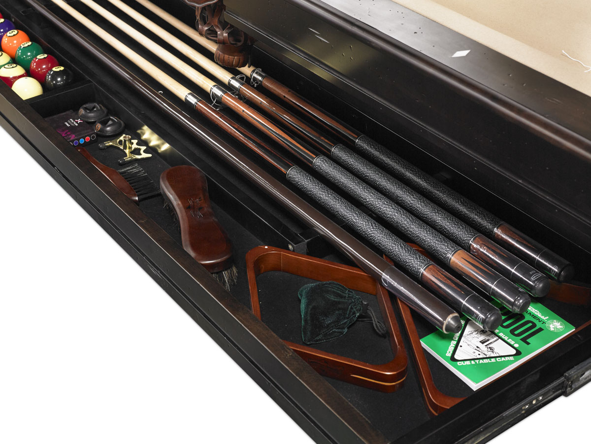 8' Carnegie Pool Table with Drawer